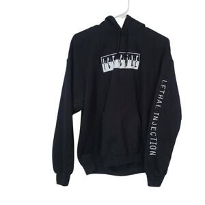Ice Cube WMS Med Lethal Injection Hooded Sweatshirt Hoodie Black White Pocket
